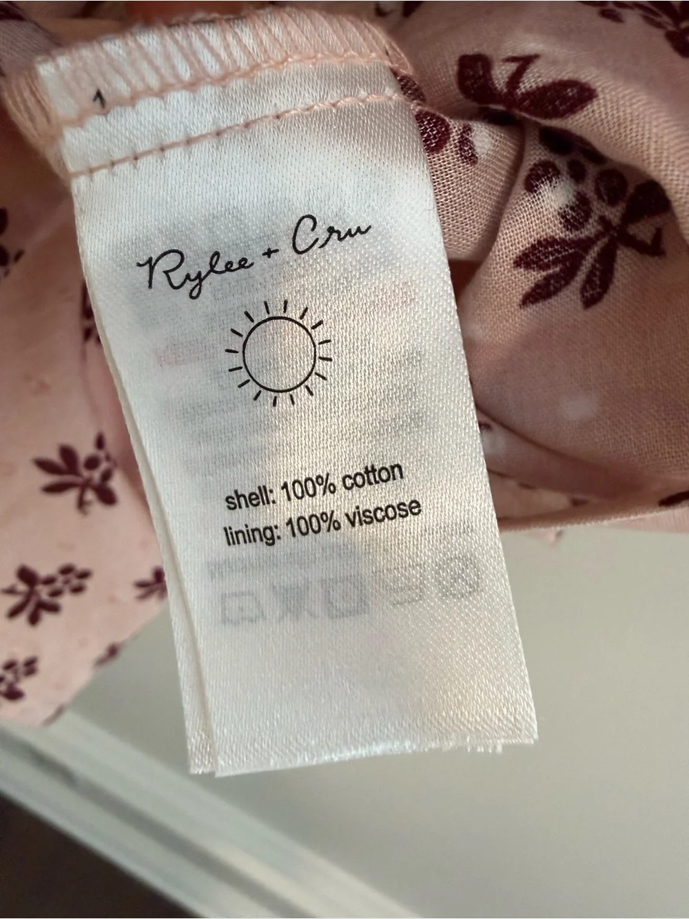 Rylee + Cru Girls Pink Floral Tiered Skort 100% cotton Size 4/5